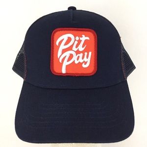 Pit Pay Pass App Patch Hat Logo Racing Nascar Mesh Snapback Trucker Baseball Cap